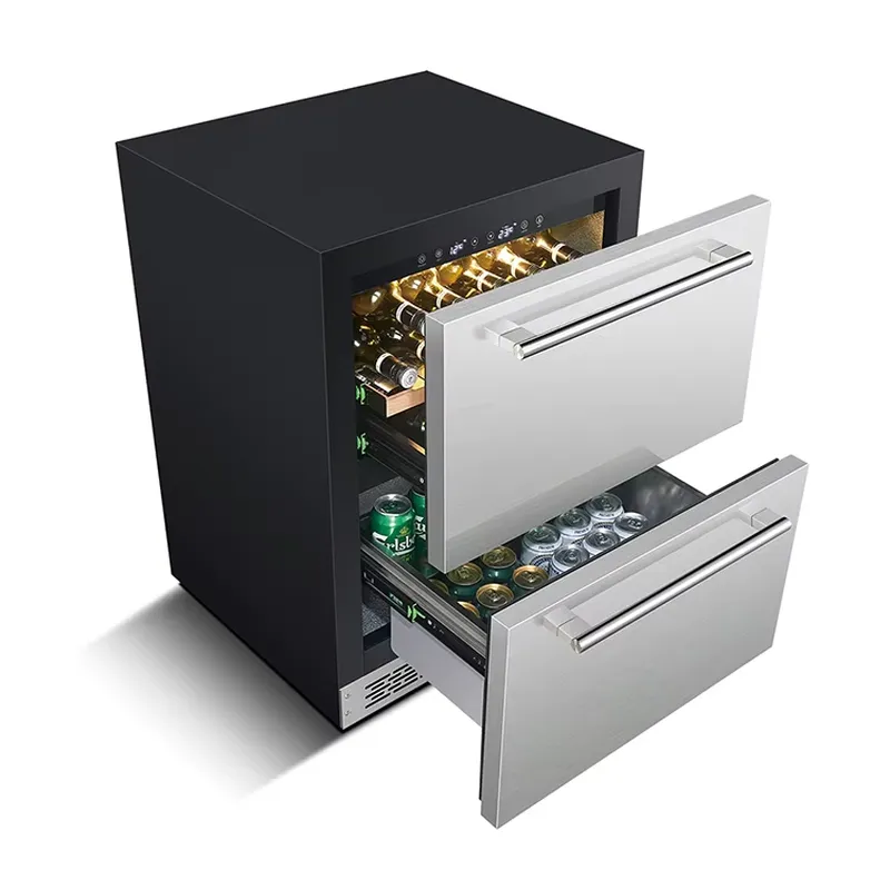Wine Beer Dual Zone - ตู้เย็นสแตนเลสสีดำ ทนทาน ขนาด 145 ลิตร ระบบฟรอสต์ฟรี