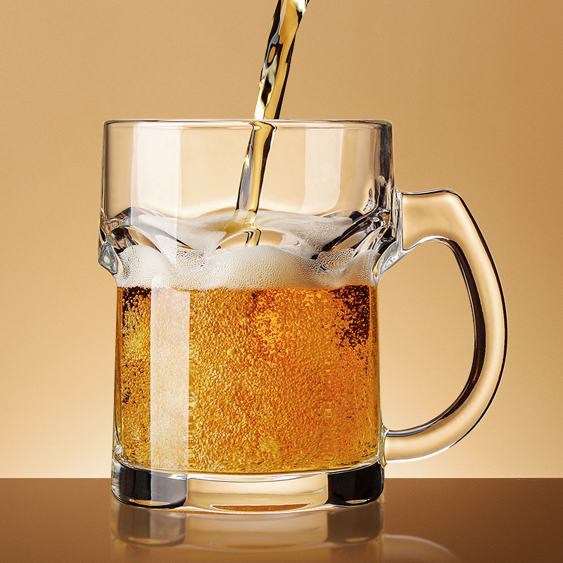 Wine Draft Beer - แก้วเบียร์ทรงบ้านพร้อมหูจับ แก้วน้ำดีไซน์เก๋ แก้วเบียร์ขนาดใหญ่พิเศษ แก้วไวน์ ความจุ 500