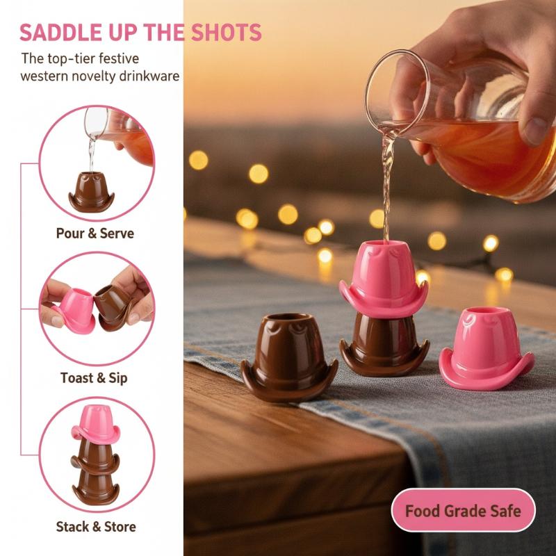 แก้วไวน์รูปหมวกคาวบอย ทนทาน ไม - Wine Beer Hat บทวิจารณ์และราคา